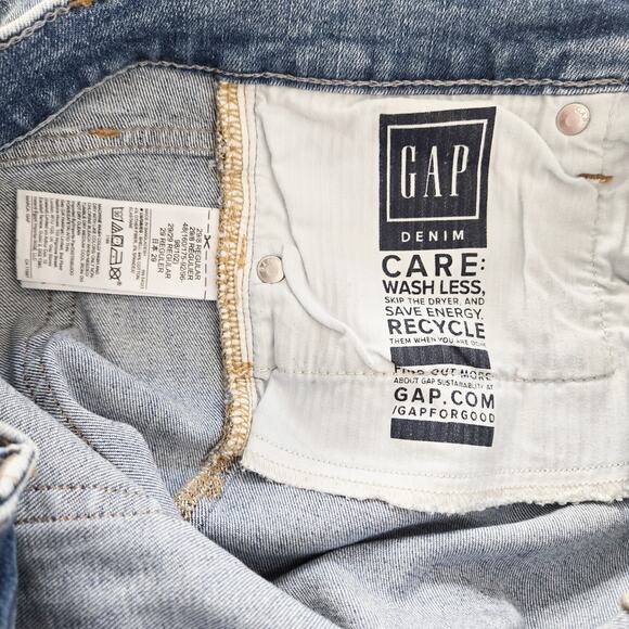Gap NWOT True Skinny Highrise distressed Size 8/28 Stretch Medium wash - Picture 7 of 8